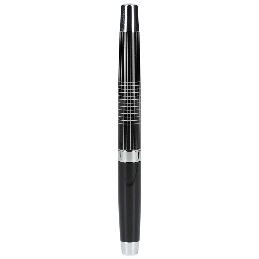Newton Gel Rollerball Pen in Recycled Brass, Blue Ink - Black - Back 2
