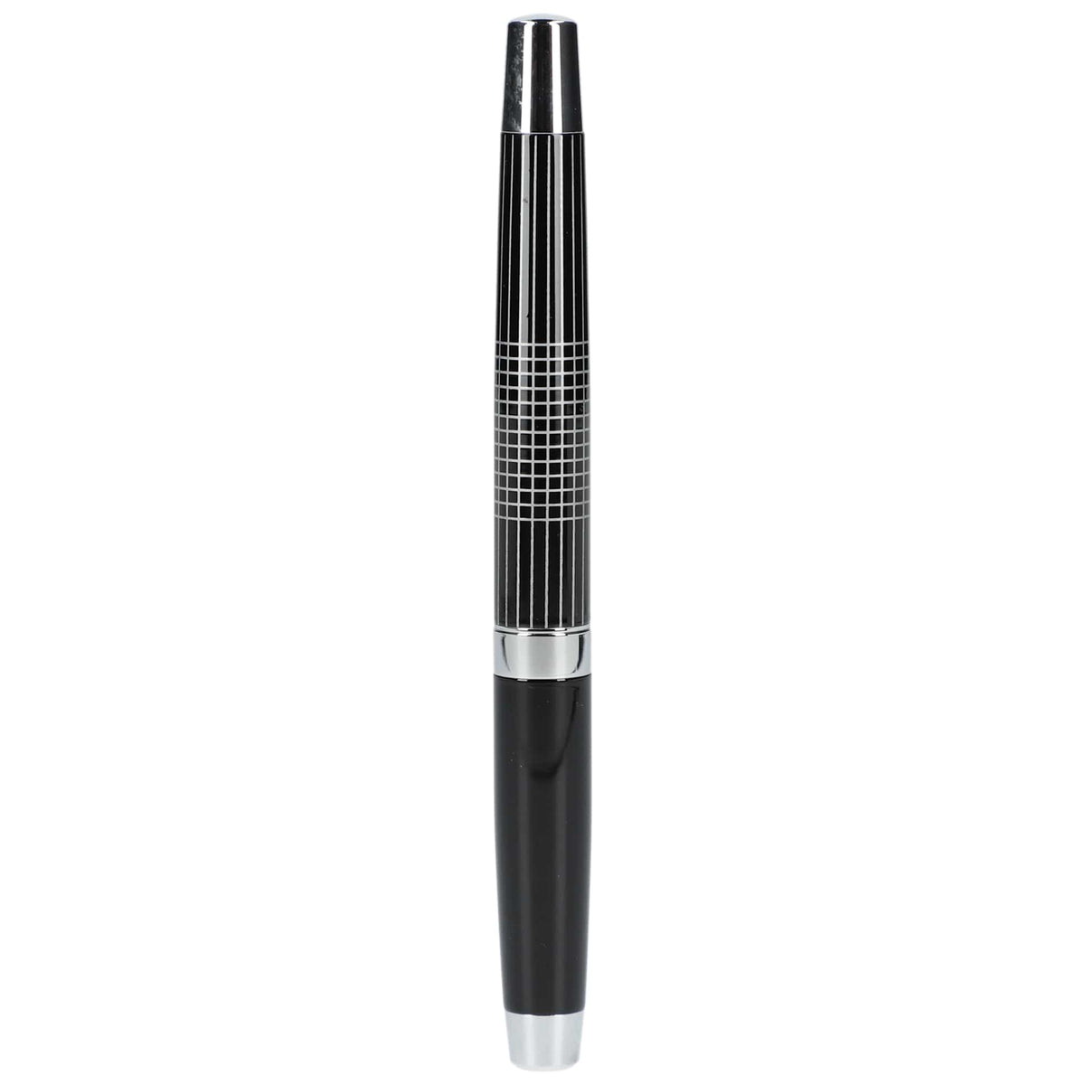 Newton Gel Rollerball Pen in Recycled Brass, Blue Ink - Black - Back 2