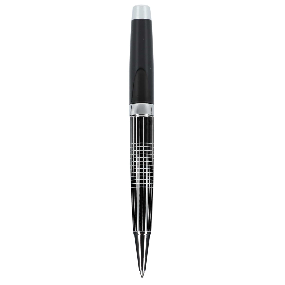 Newton Gel Rollerball Pen in Recycled Brass, Blue Ink - Black - Back