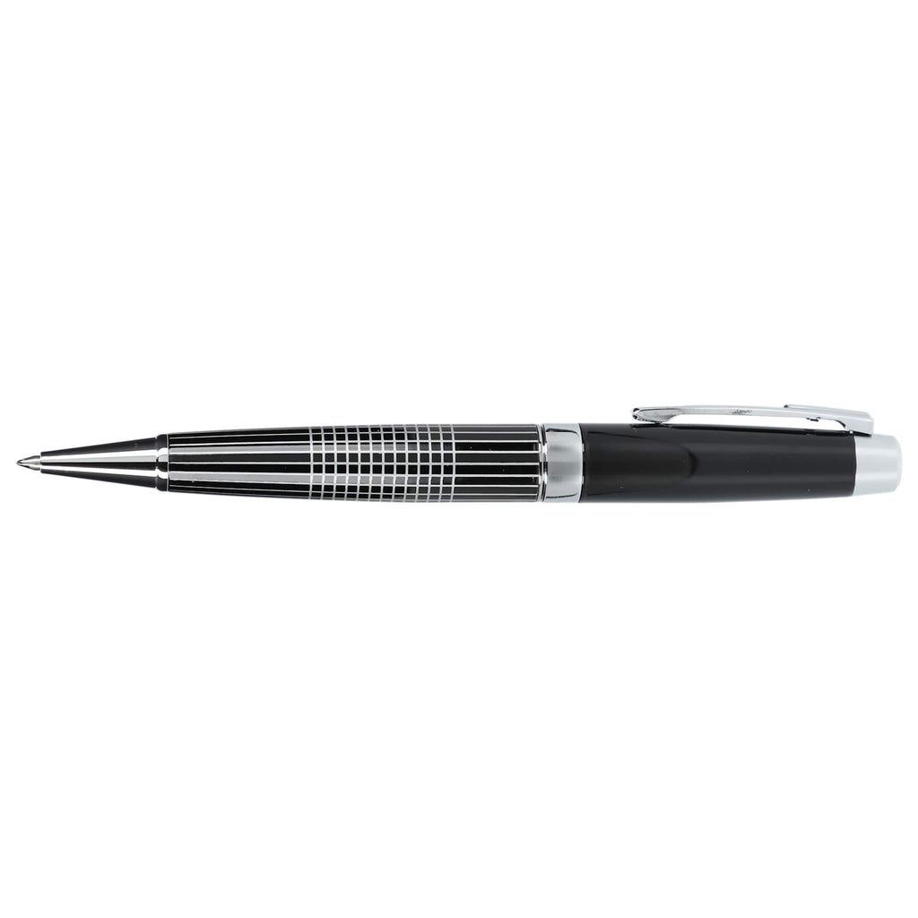 Newton Gel Rollerball Pen in Recycled Brass, Blue Ink - Black - Left Side 2