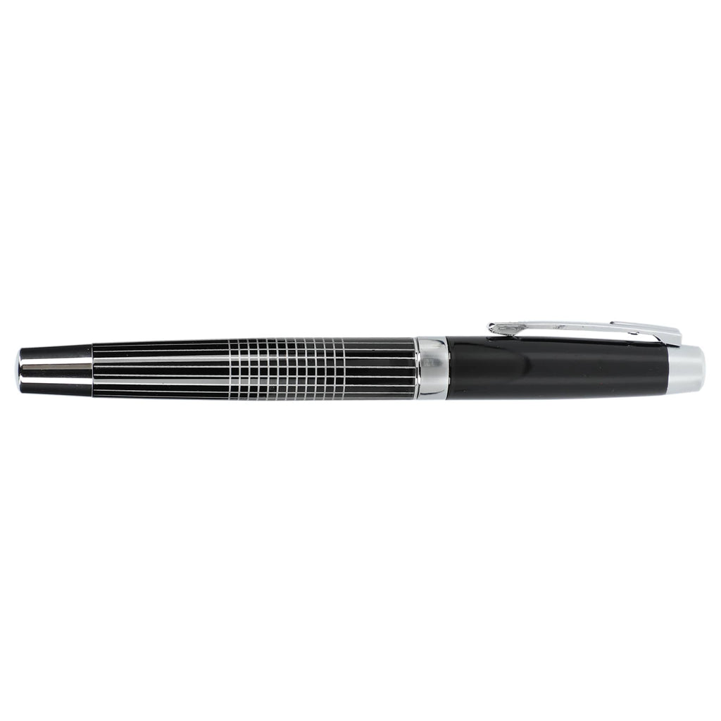 Newton Gel Rollerball Pen in Recycled Brass, Blue Ink - Black - Right Side 3