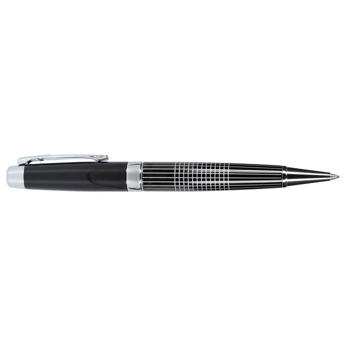 Newton Gel Rollerball Pen in Recycled Brass, Blue Ink - Black - Right Side 4