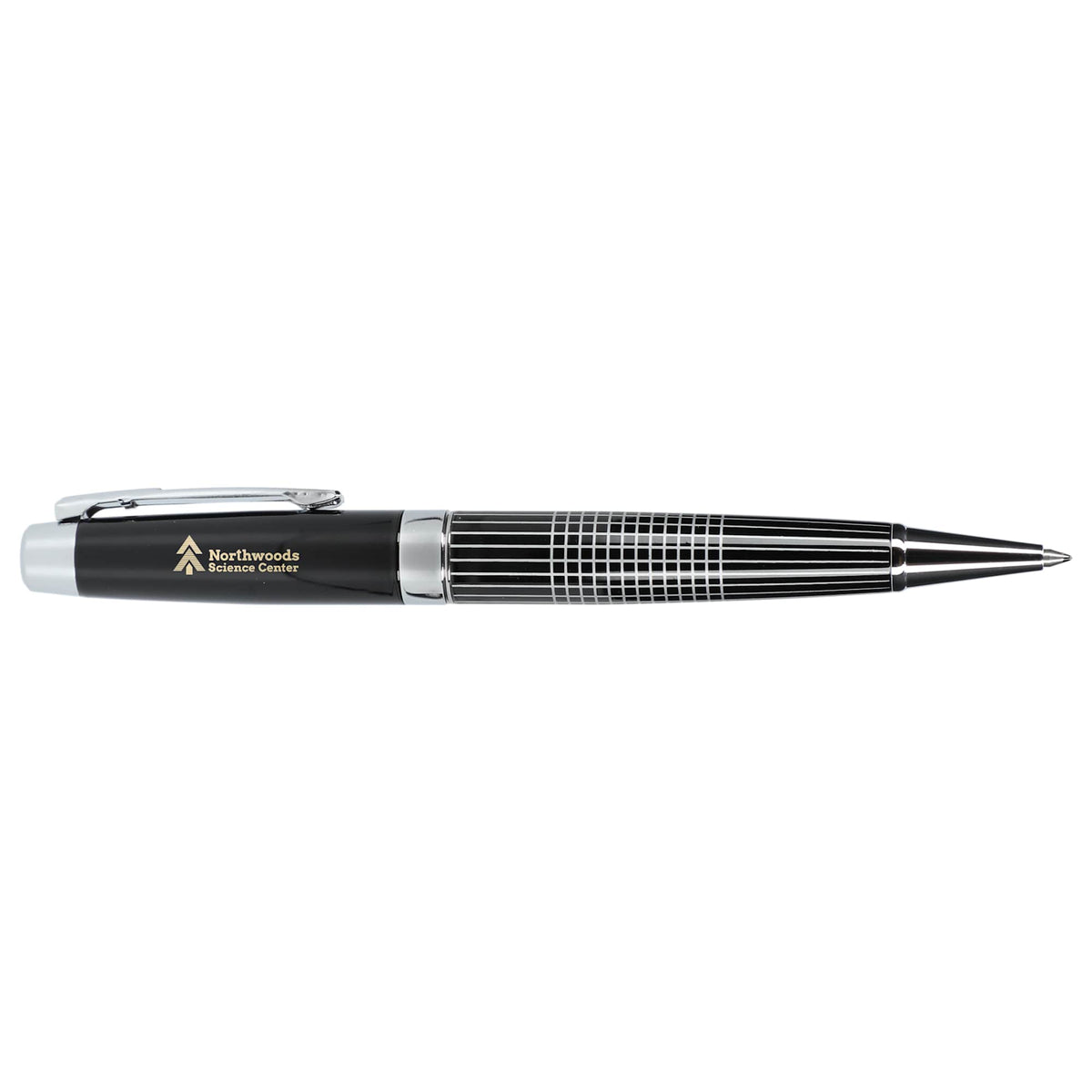 Newton Gel Rollerball Pen in Recycled Brass, Blue Ink - Black - Right Side