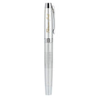 Newton Gel Rollerball Pen in Recycled Brass, Blue Ink - Silver - Right Side