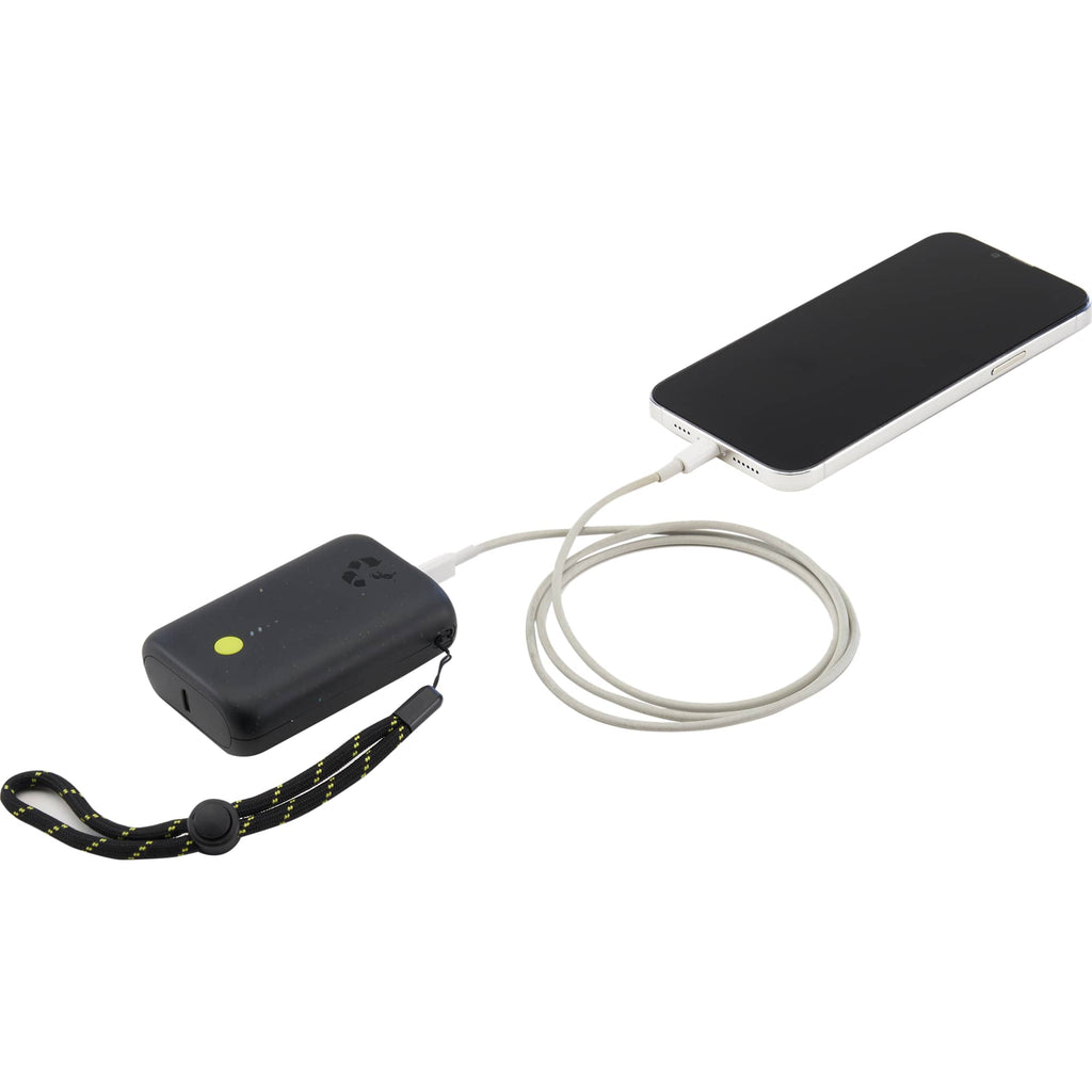 Nimble Champ Recycled Power Bank, 10,000 mAh 20W Full Color - Black - Right Angle