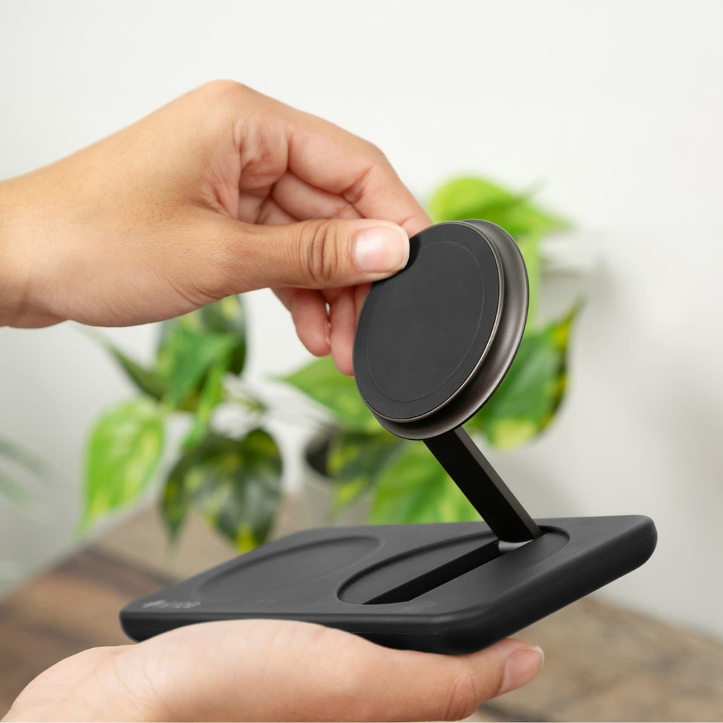 Nimble Podium 2-in-1 Qi2 Charging Stand, 25W - Black - Lifestyle 12