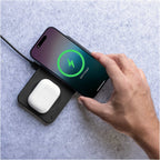Nimble Podium 2-in-1 Qi2 Charging Stand, 25W - Black - Lifestyle