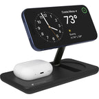 Nimble Podium 2-in-1 Qi2 Charging Stand, 25W - Black - Right Angle Phone