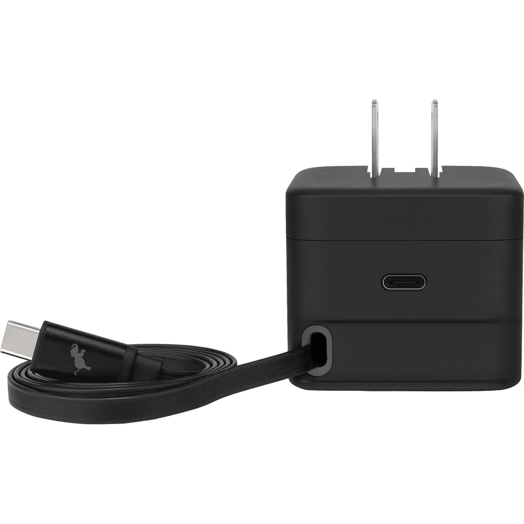 Nimble Wally Stretch Wall Charger with Retractable Cable, 35W - Black - Left Side 2