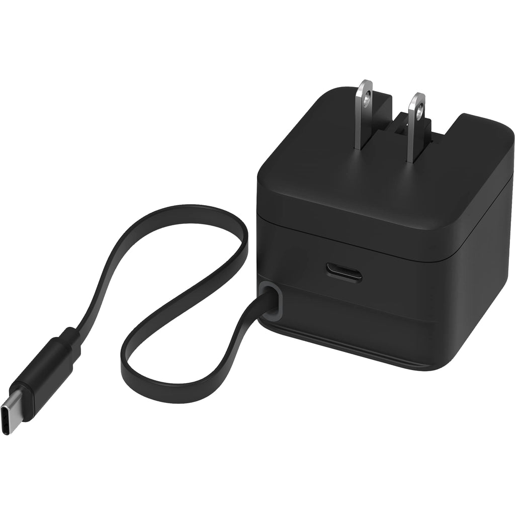 Nimble Wally Stretch Wall Charger with Retractable Cable, 35W - Black - Right Angle 2