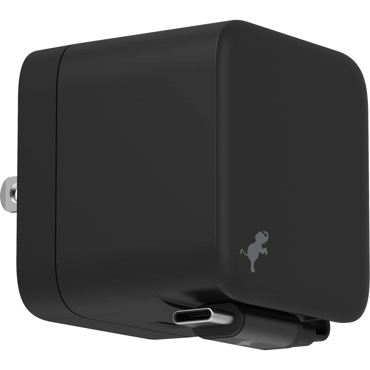 Nimble Wally Stretch Wall Charger with Retractable Cable, 35W - Black - Right Angle