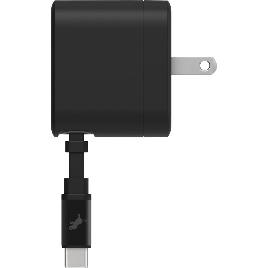Nimble Wally Stretch Wall Charger with Retractable Cable, 35W - Black - Right Side