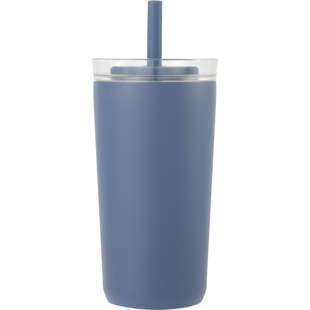 Nina Leakproof Vacuum Tumbler with Straw, 18 oz Full Color - Midnight Blue - Front