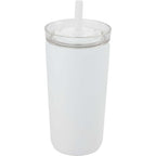 Nina Leakproof Vacuum Tumbler with Straw, 18 oz Full Color - White - Front 2