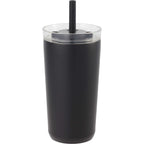Nina Leakproof Vacuum Tumbler with Straw, 18 oz Laser Engraving - Black - Back