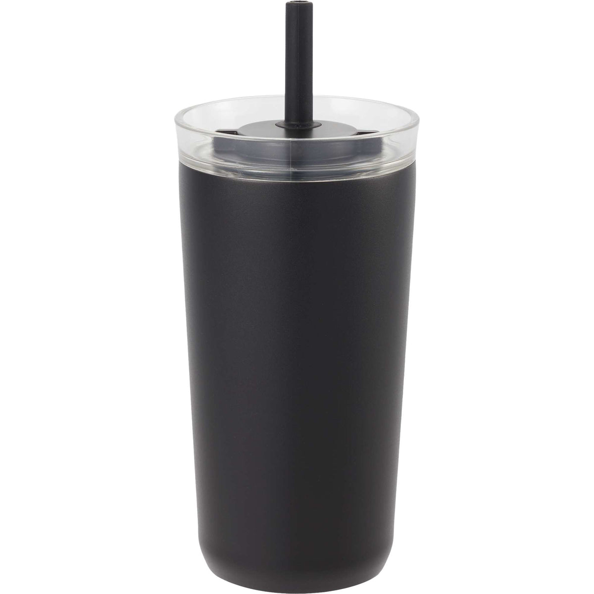 Nina Leakproof Vacuum Tumbler with Straw, 18 oz Laser Engraving - Black - Back