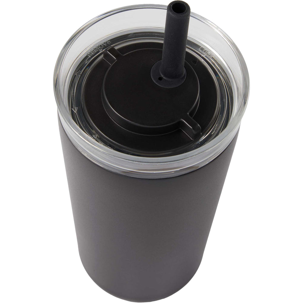 Nina Leakproof Vacuum Tumbler with Straw, 18 oz Laser Engraving - Black - Detail 3