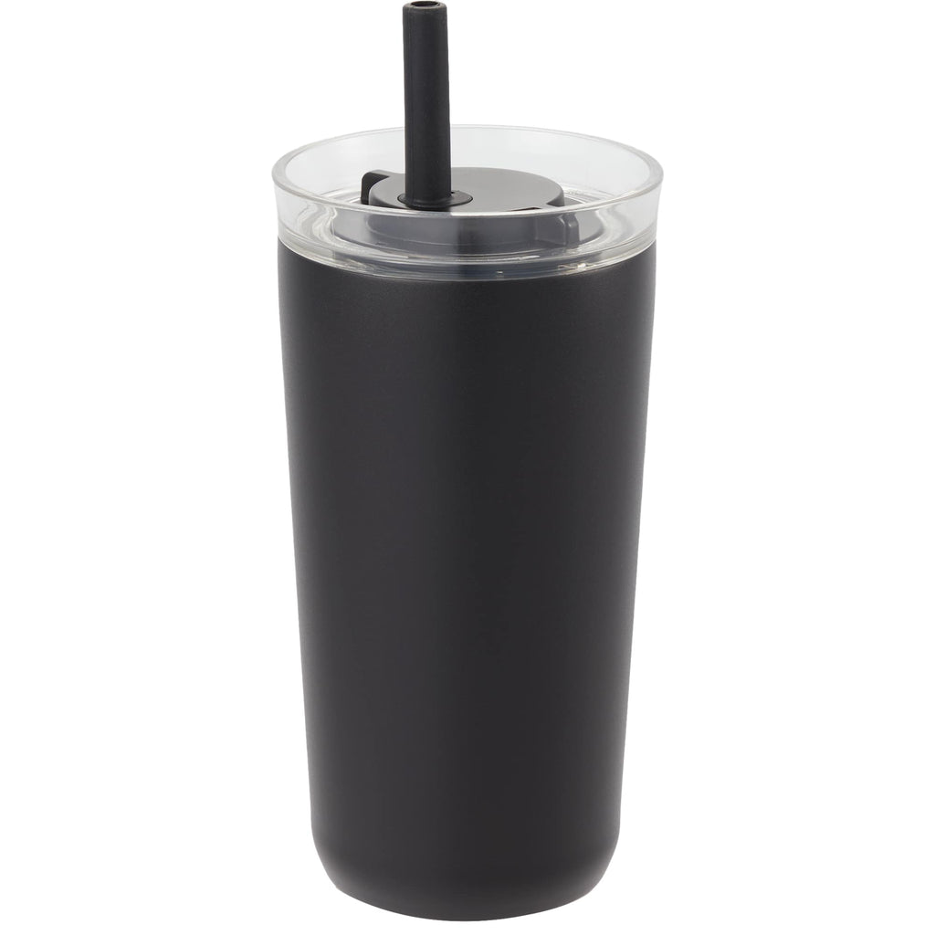 Nina Leakproof Vacuum Tumbler with Straw, 18 oz Laser Engraving - Black - Left Angle