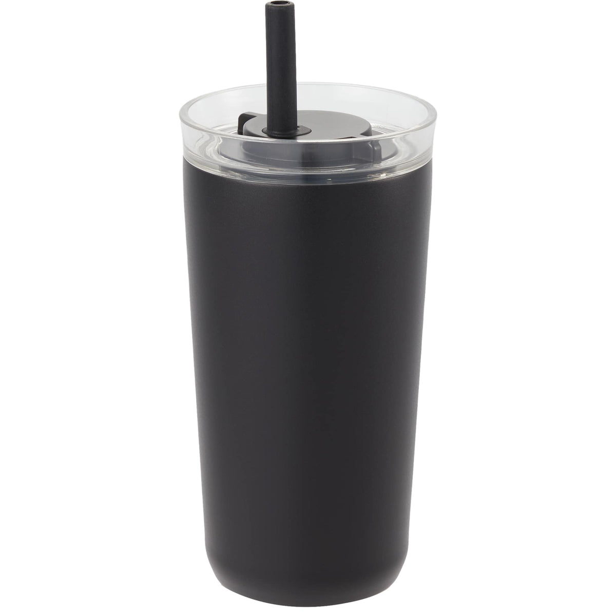 Nina Leakproof Vacuum Tumbler with Straw, 18 oz Laser Engraving - Black - Left Angle