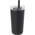 Nina Leakproof Vacuum Tumbler with Straw, 18 oz Laser Engraving - Black - Right Angle