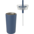 Nina Leakproof Vacuum Tumbler with Straw, 18 oz Laser Engraving - Midnight Blue - Detail