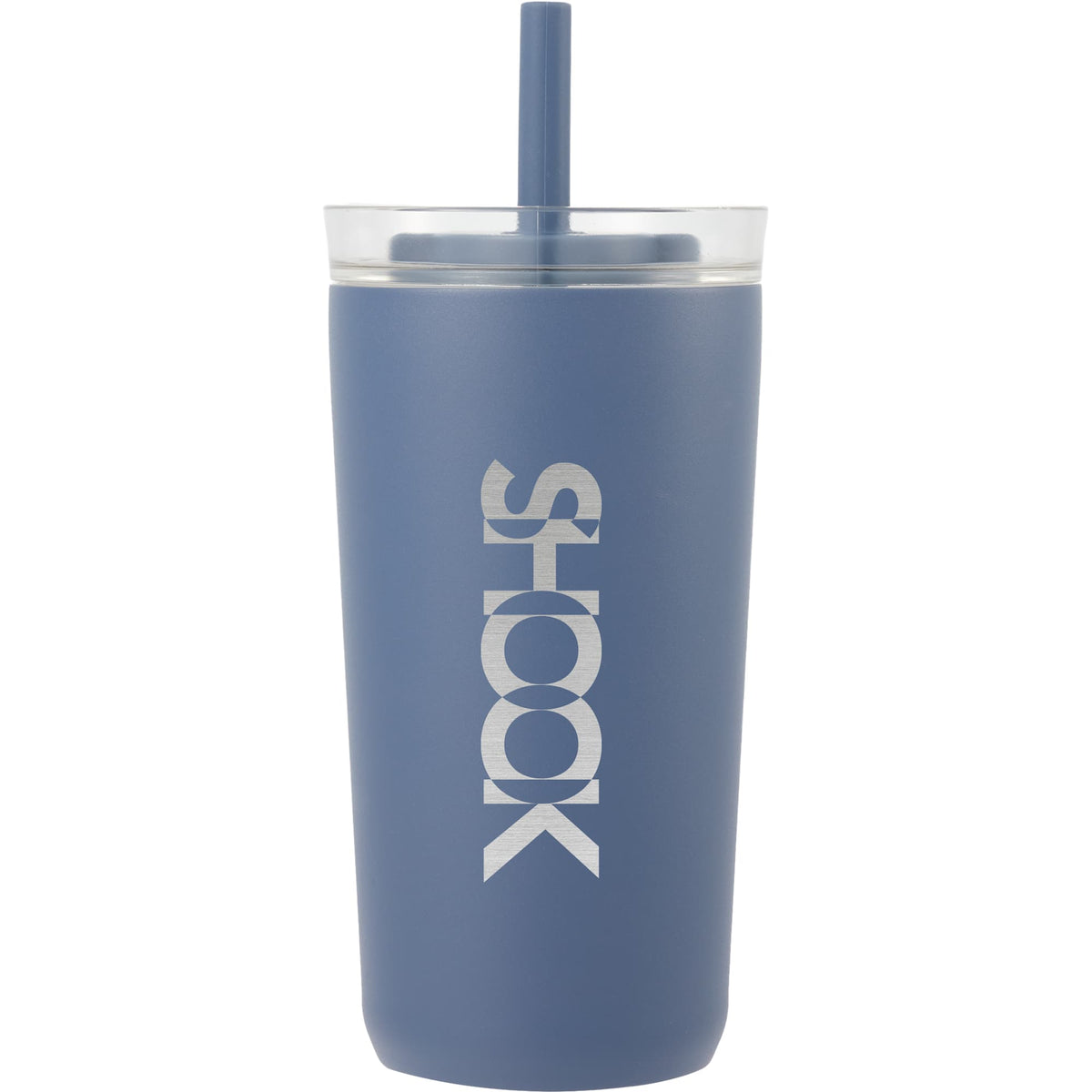 Nina Leakproof Vacuum Tumbler with Straw, 18 oz Laser Engraving - Midnight Blue - Front