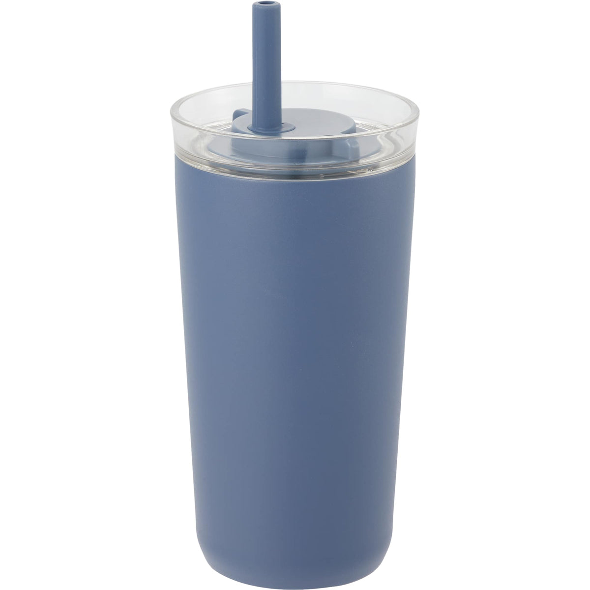 Nina Leakproof Vacuum Tumbler with Straw, 18 oz Laser Engraving - Midnight Blue - Left Angle