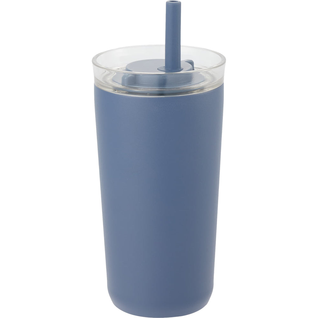 Nina Leakproof Vacuum Tumbler with Straw, 18 oz Laser Engraving - Midnight Blue - Right Angle