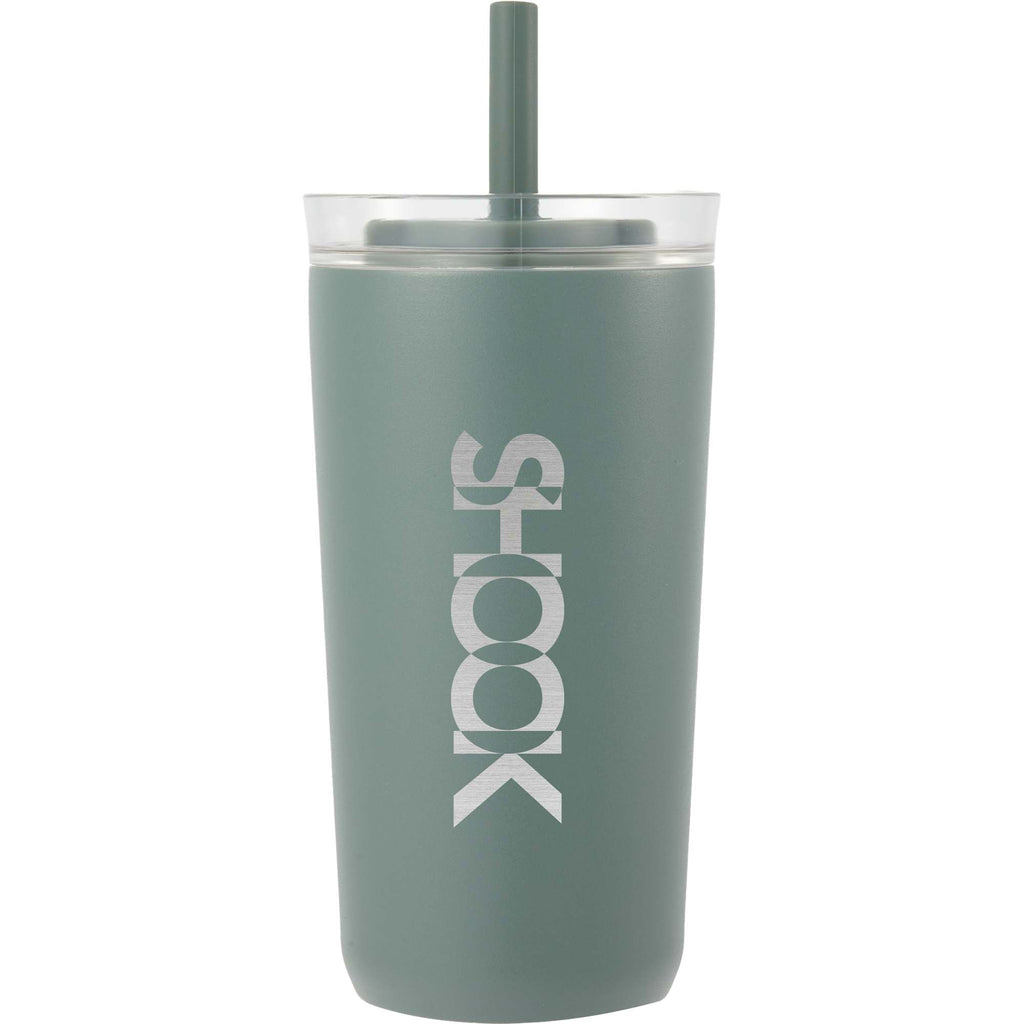 Nina Leakproof Vacuum Tumbler with Straw, 18 oz Laser Engraving - Sage - Front