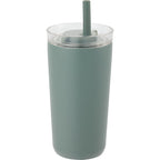 Nina Leakproof Vacuum Tumbler with Straw, 18 oz Laser Engraving - Sage - Right Angle