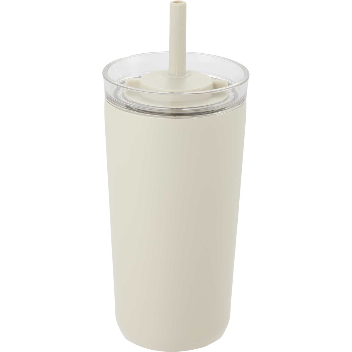 Nina Leakproof Vacuum Tumbler with Straw, 18 oz Laser Engraving - Taupe - Back