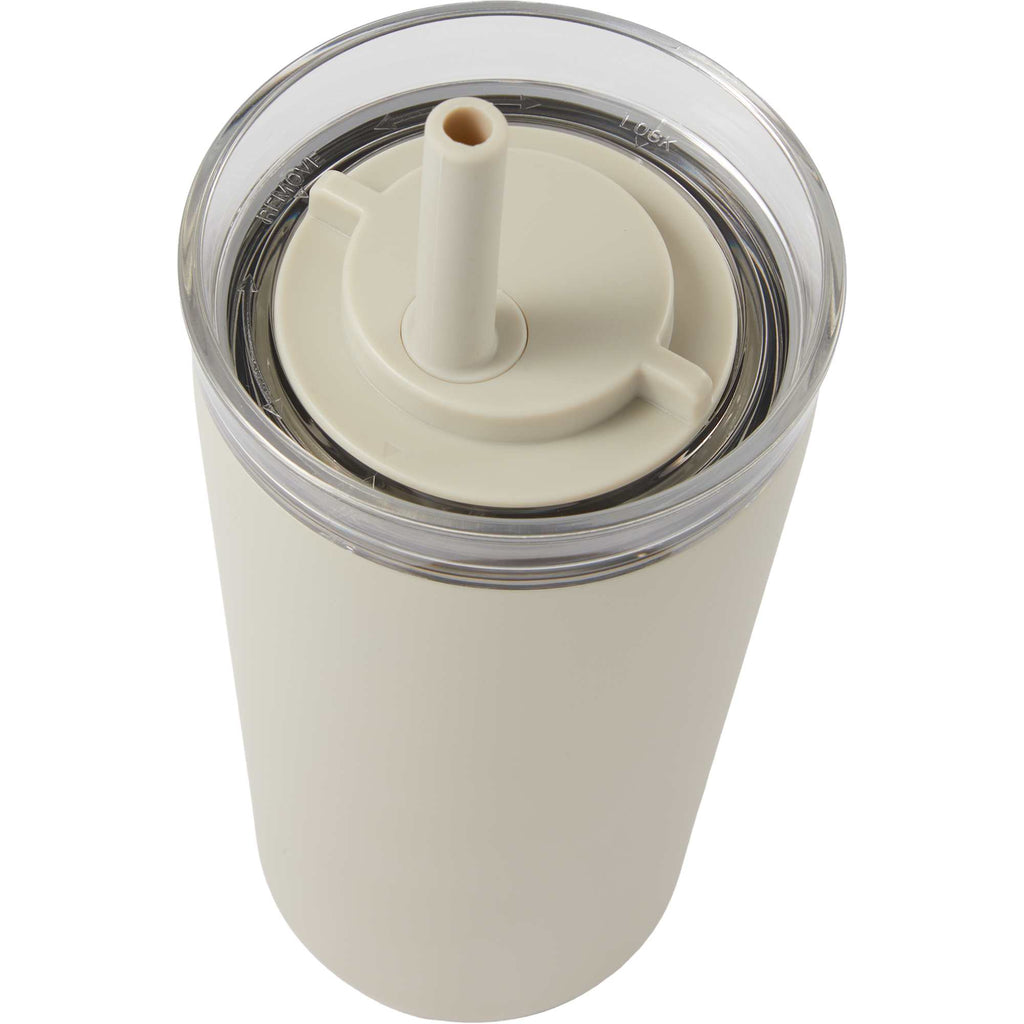 Nina Leakproof Vacuum Tumbler with Straw, 18 oz Laser Engraving - Taupe - Detail 2