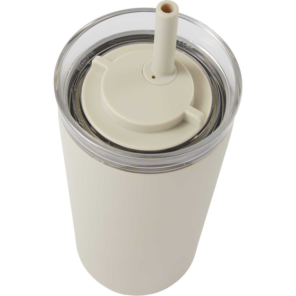 Nina Leakproof Vacuum Tumbler with Straw, 18 oz Laser Engraving - Taupe - Detail 3