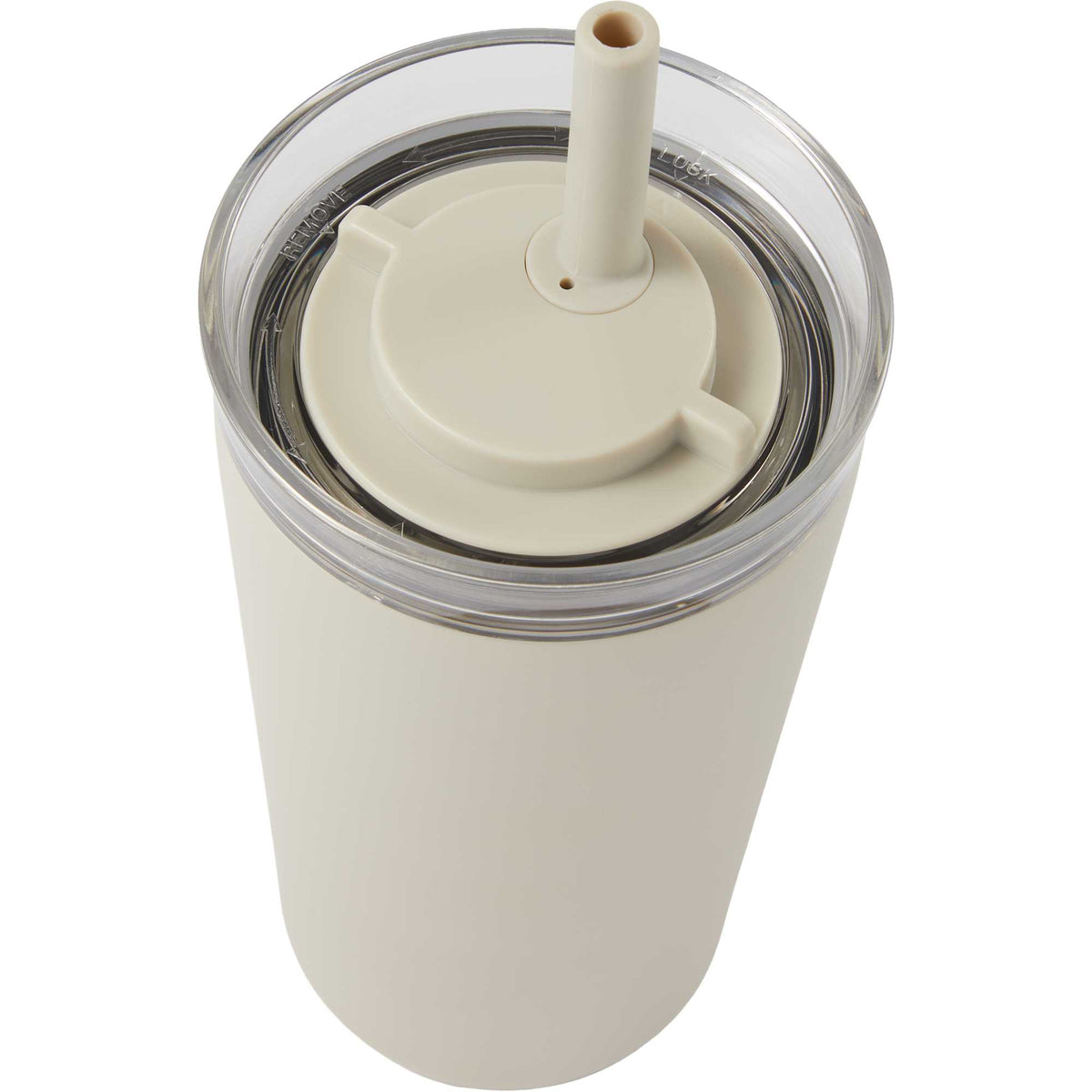 Nina Leakproof Vacuum Tumbler with Straw, 18 oz Laser Engraving - Taupe - Detail 3