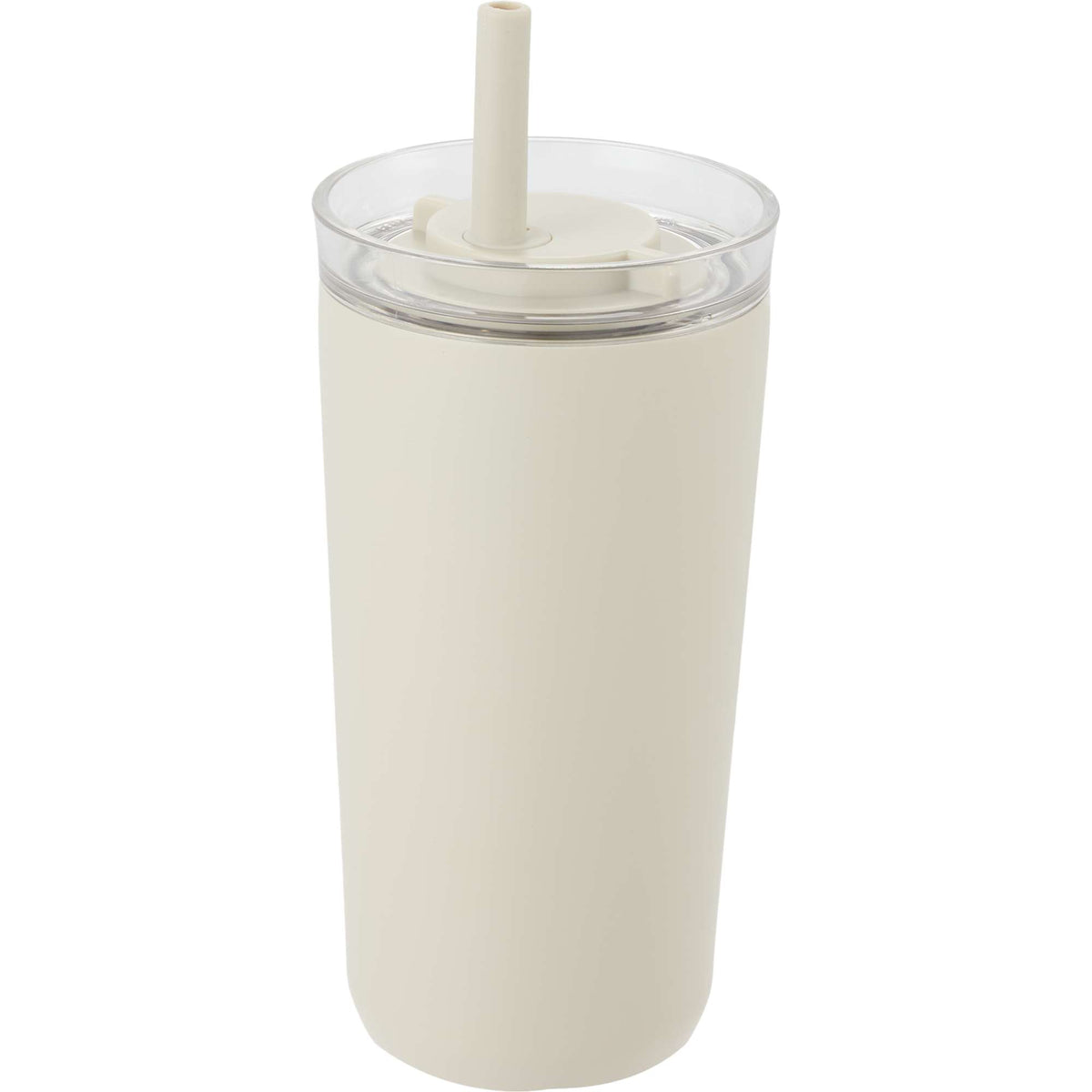 Nina Leakproof Vacuum Tumbler with Straw, 18 oz Laser Engraving - Taupe - Left Angle