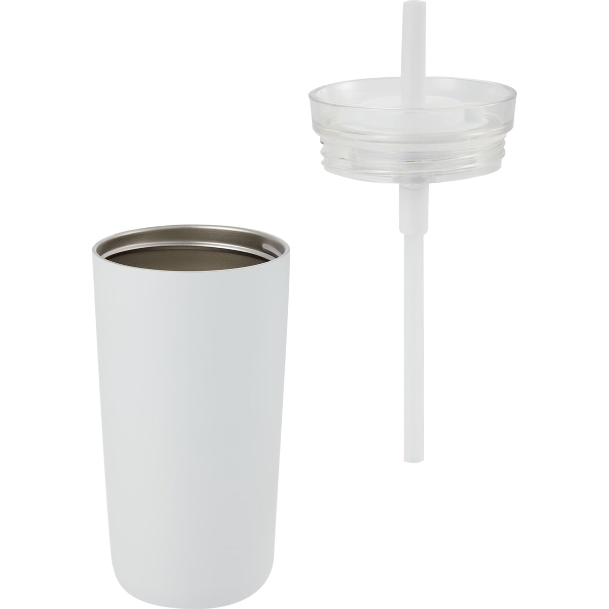 Nina Leakproof Vacuum Tumbler with Straw, 18 oz Laser Engraving - White - Detail