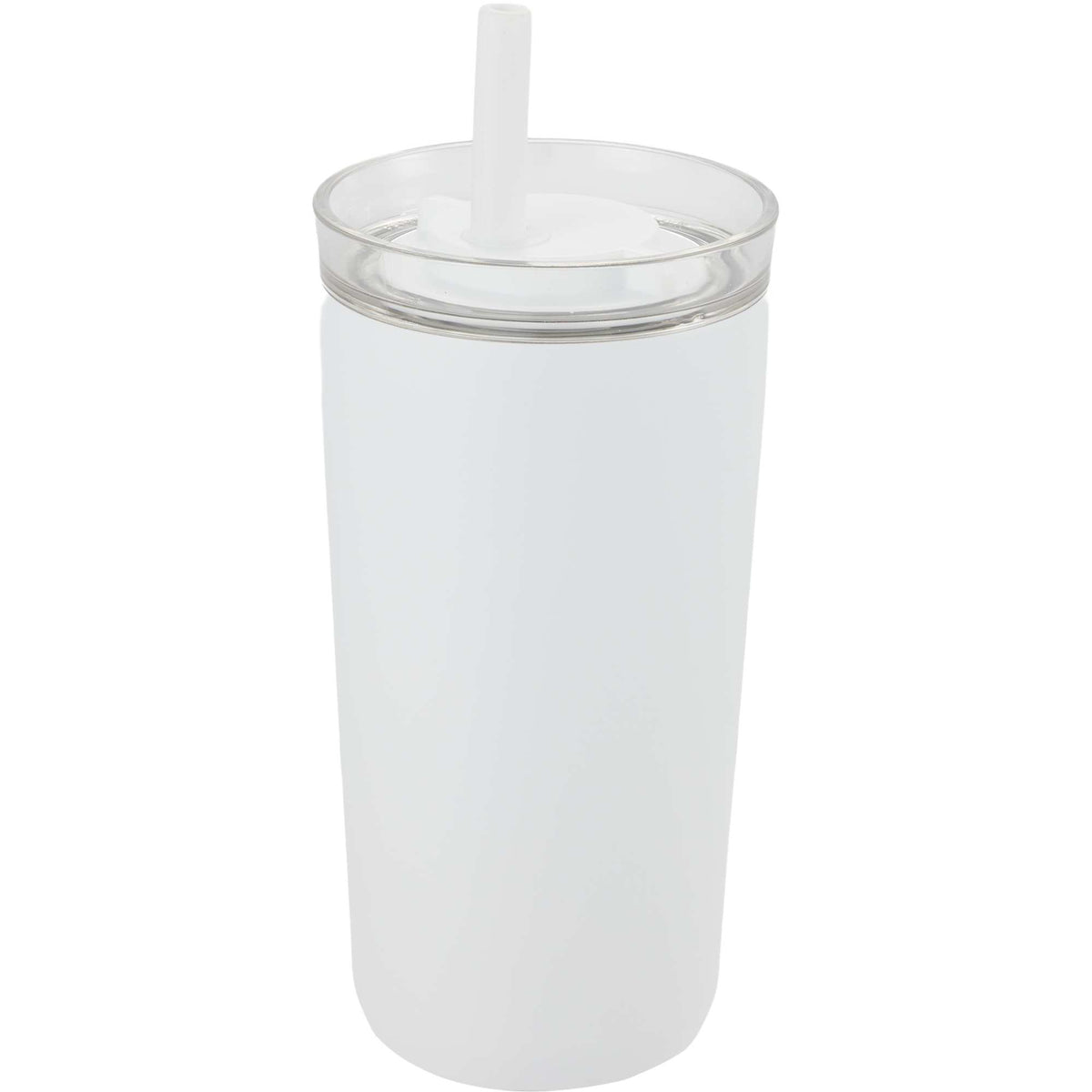 Nina Leakproof Vacuum Tumbler with Straw, 18 oz Laser Engraving - White - Left Angle