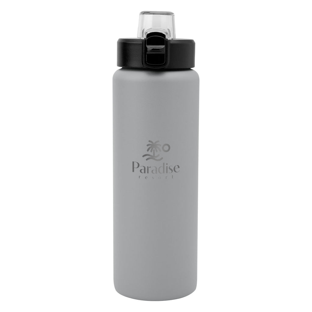 Nolan Recycled Single Wall Stainless Steel Bottle, 30 oz - Gray - Laser Engraving