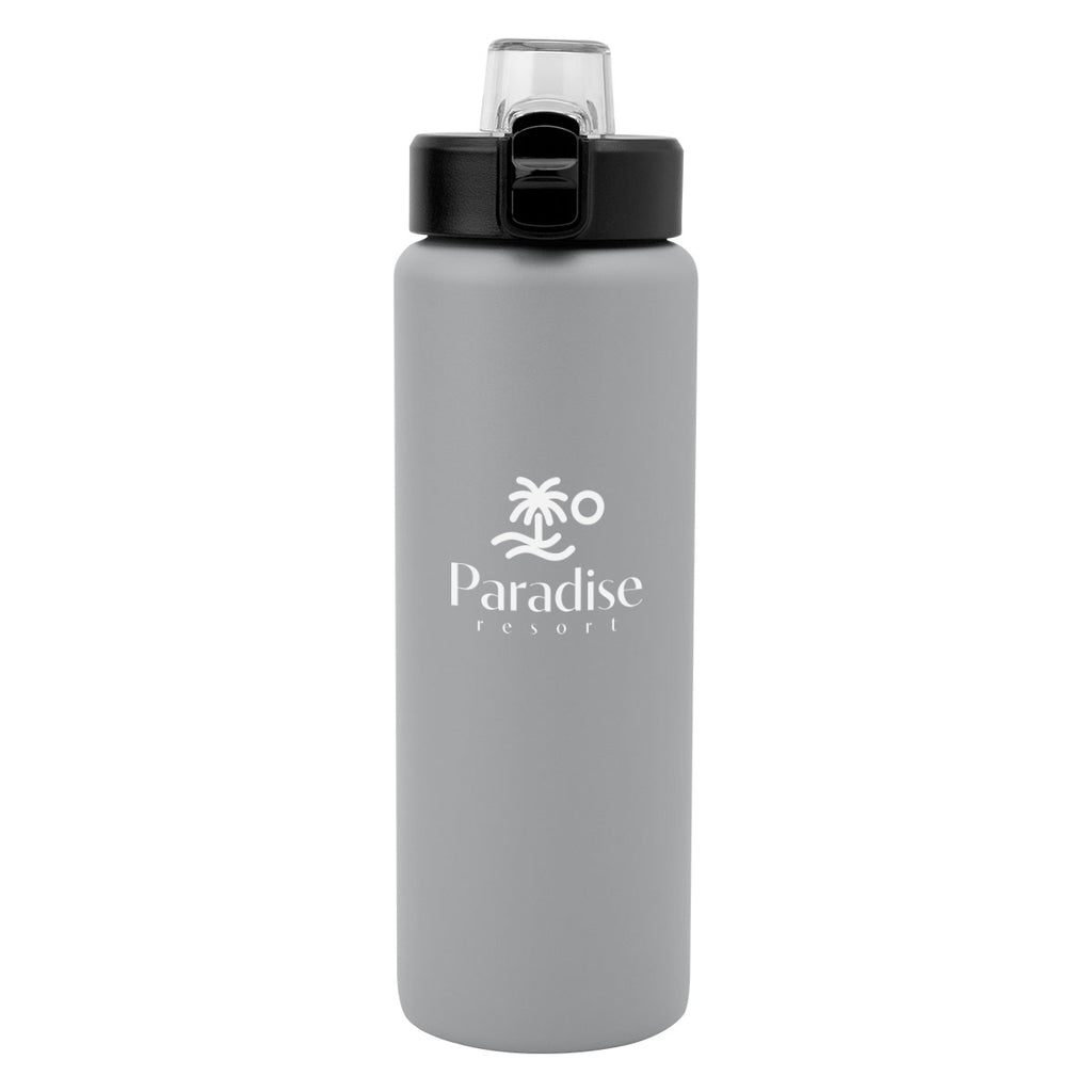 Nolan Recycled Single Wall Stainless Steel Bottle, 30 oz - Gray - Silk Screen