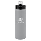 Nolan Recycled Single Wall Stainless Steel Bottle, 30 oz - Gray - Silk Screen