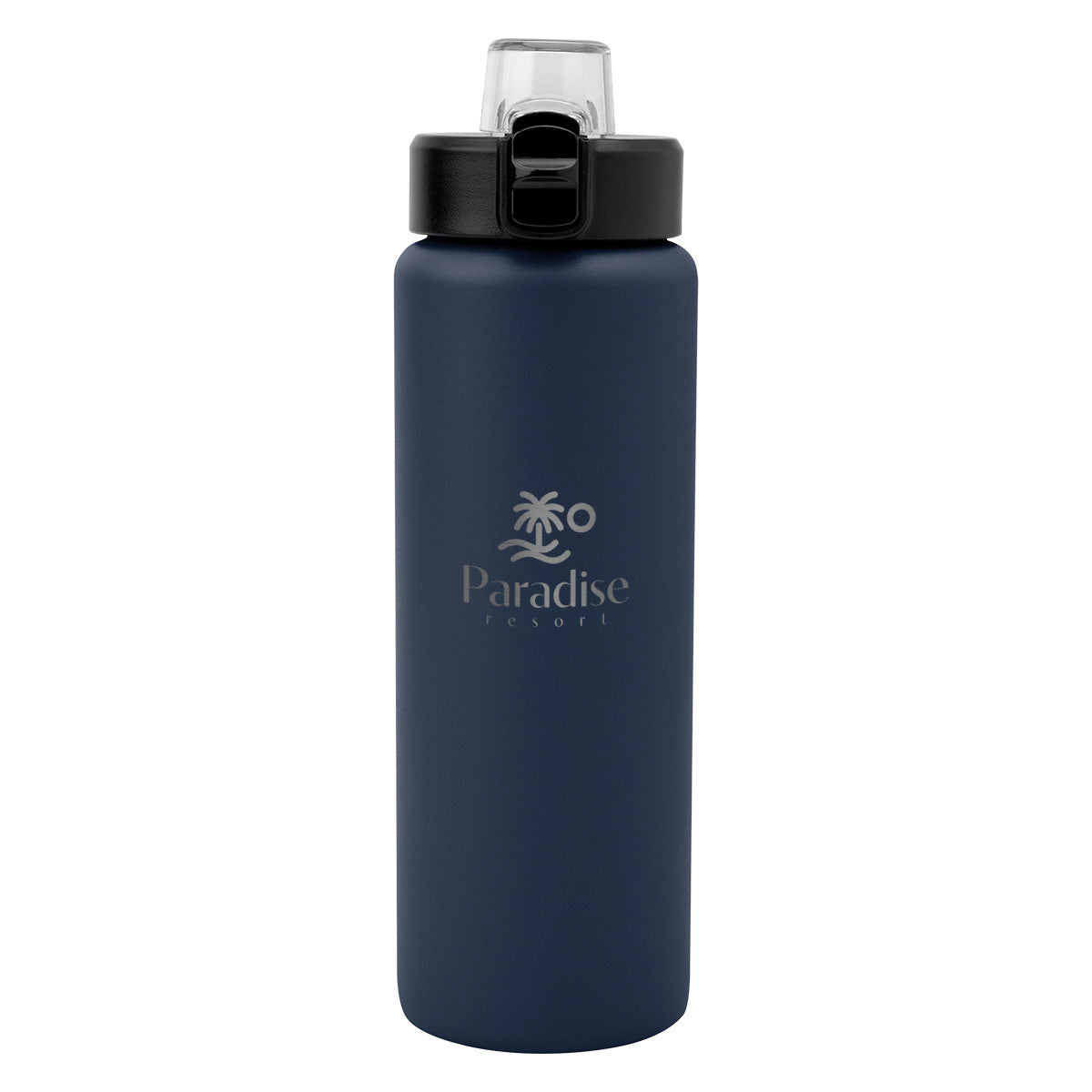 Nolan Recycled Single Wall Stainless Steel Bottle, 30 oz - Navy - Laser Engraving
