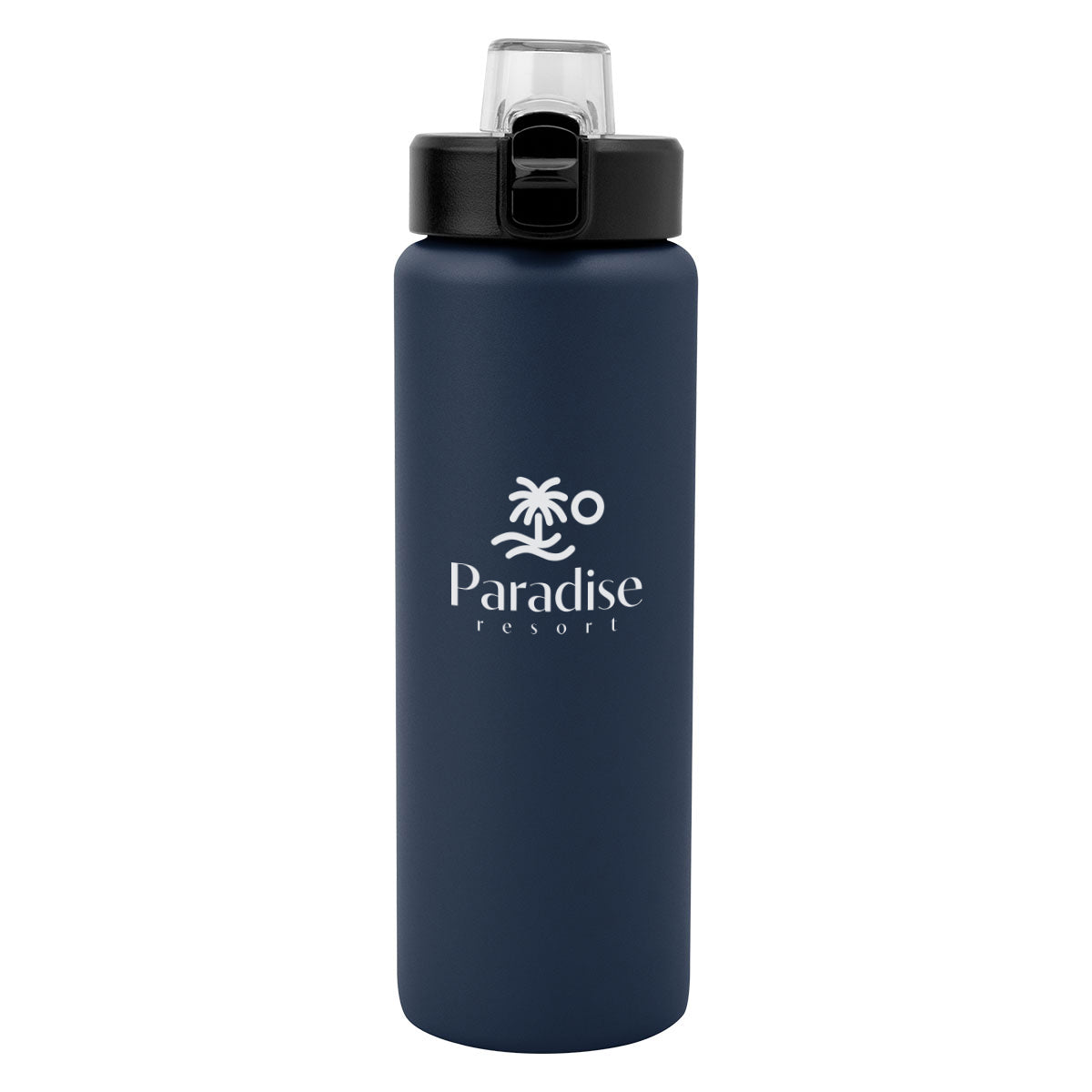 Nolan Recycled Single Wall Stainless Steel Bottle, 30 oz - Navy - Silk Screen