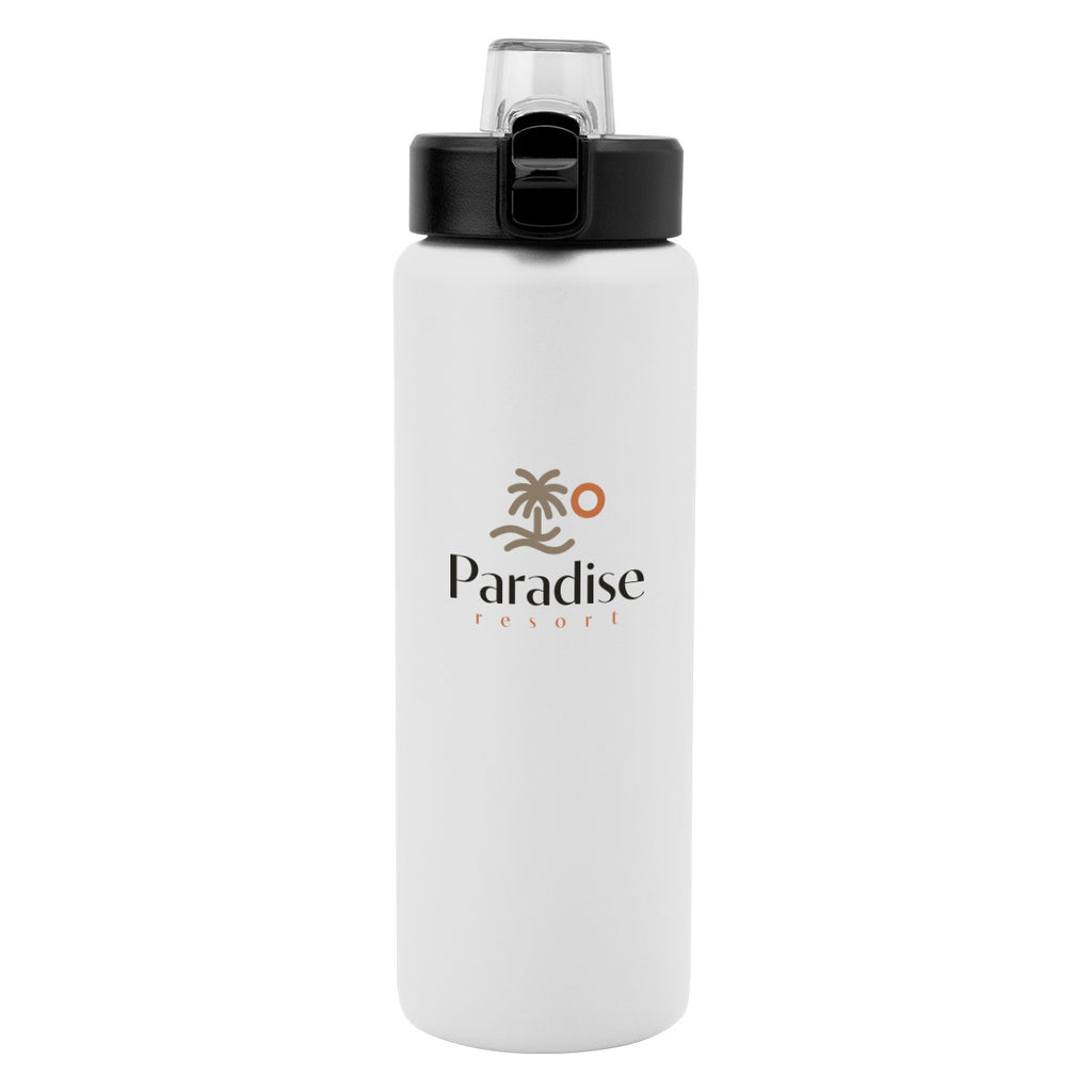 Nolan Recycled Single Wall Stainless Steel Bottle, 30 oz - White - Colorbrite