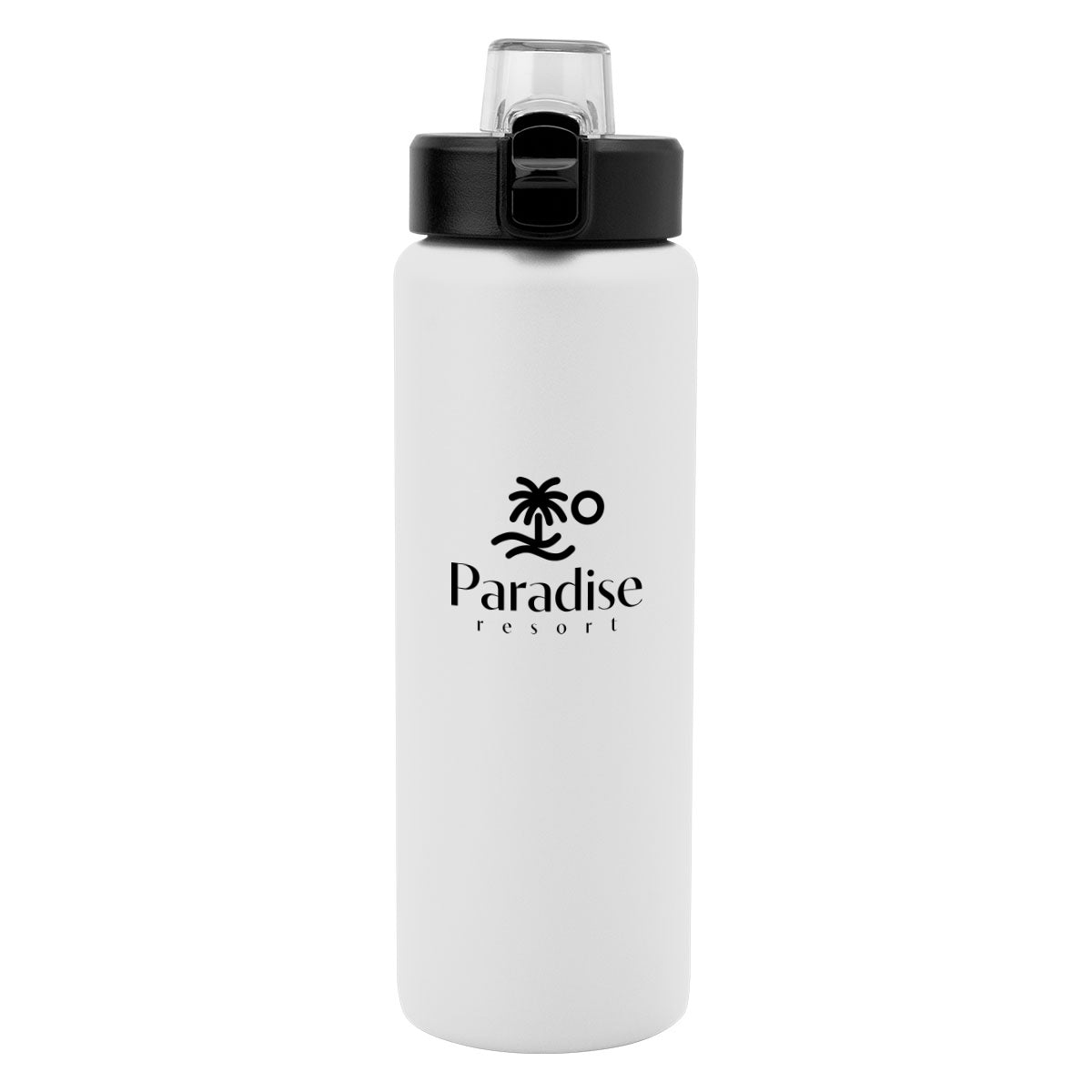 Nolan Recycled Single Wall Stainless Steel Bottle, 30 oz - White - Silk Screen