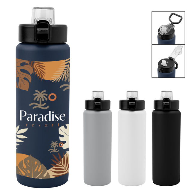 Nolan Recycled Single Wall Stainless Steel Bottle in Full Color, 30 oz