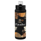 Nolan Recycled Single Wall Stainless Steel Bottle in Full Color, 30 oz - Black - Megabrite