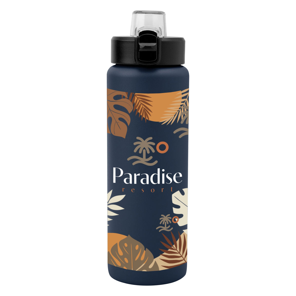 Nolan Recycled Single Wall Stainless Steel Bottle in Full Color, 30 oz - Navy - Megabrite
