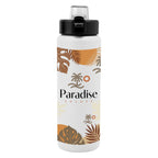 Nolan Recycled Single Wall Stainless Steel Bottle in Full Color, 30 oz - White - Megabrite
