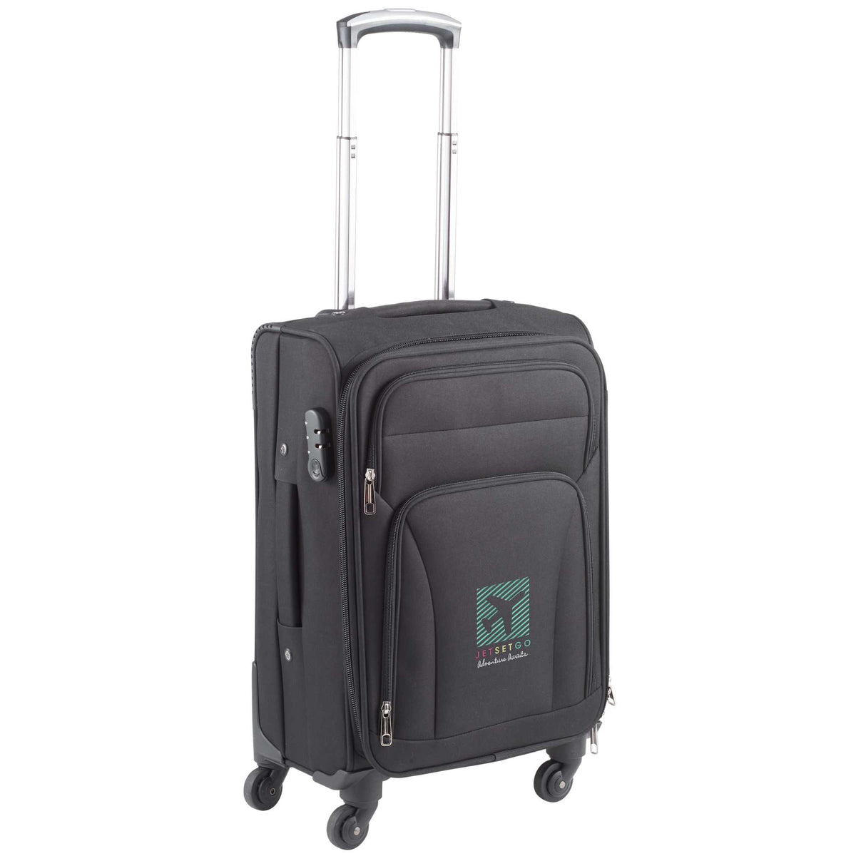Nomad Expandable Upright Luggage, 21 Inch Embroidery - Black - Right Angle