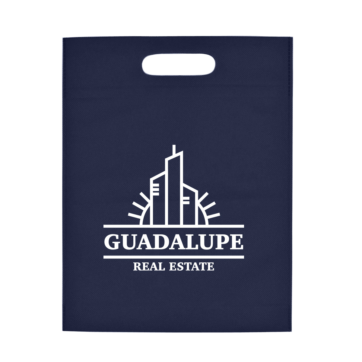 Non-Woven Exhibition Tote Bag, Heat Sealed - Navy - Silk Screen
